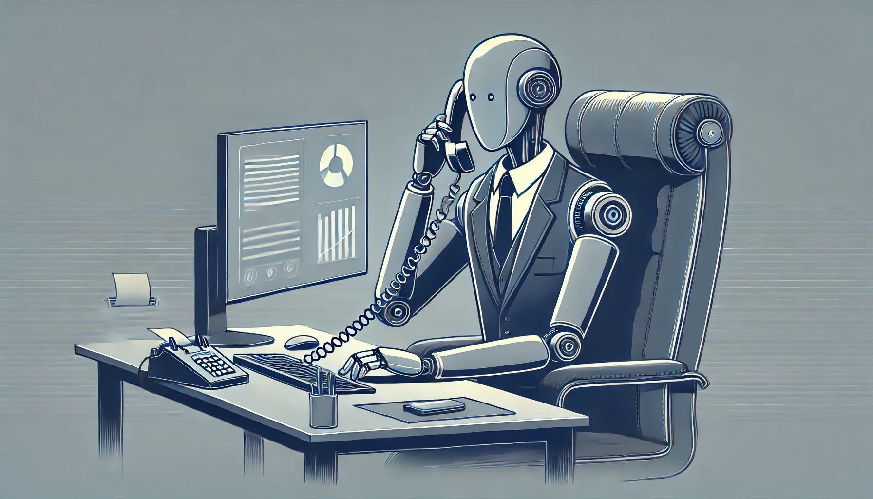 Ein Roboter oder KI der die Anrufe entgegen nimmt