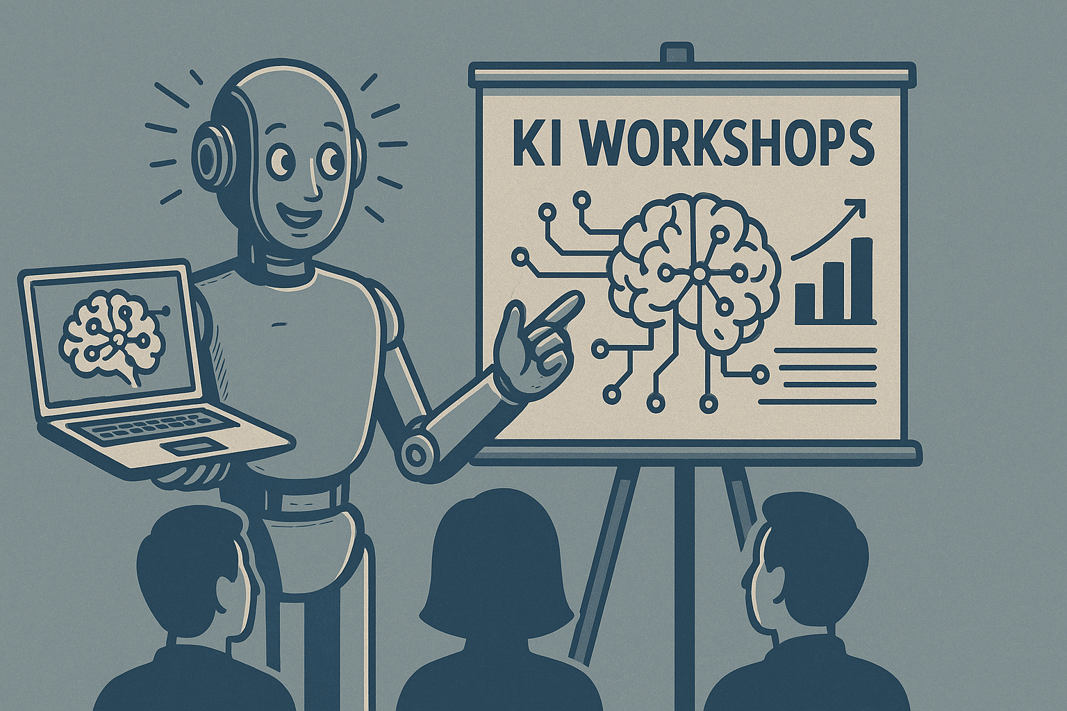 Ein KI Roboter gibt einen Workshop